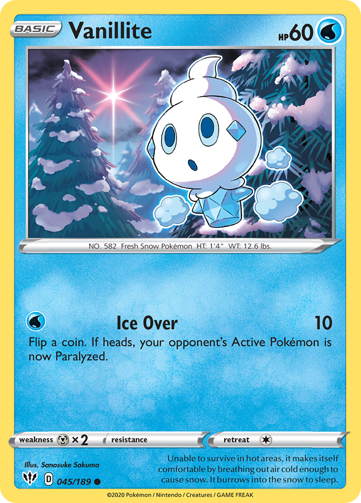 Vanillite (045/189) [Sword & Shield: Darkness Ablaze] | Jack's On Queen