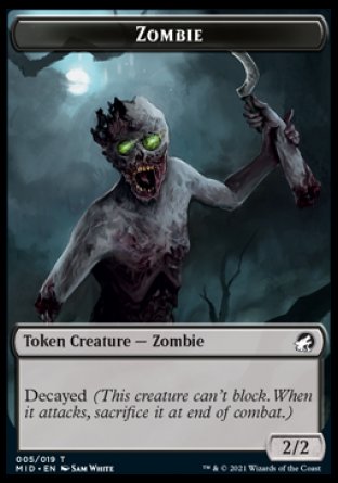 Zombie Token (005) [Innistrad: Midnight Hunt Tokens] | Jack's On Queen