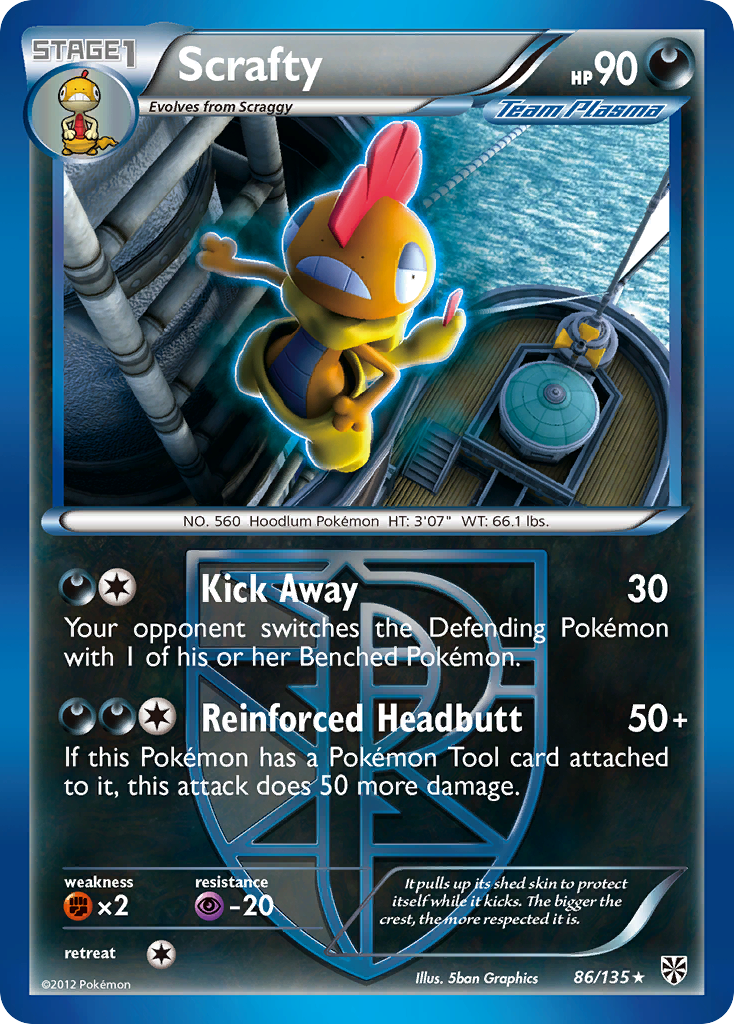 Scrafty (86/135) [Black & White: Plasma Storm] | Jack's On Queen