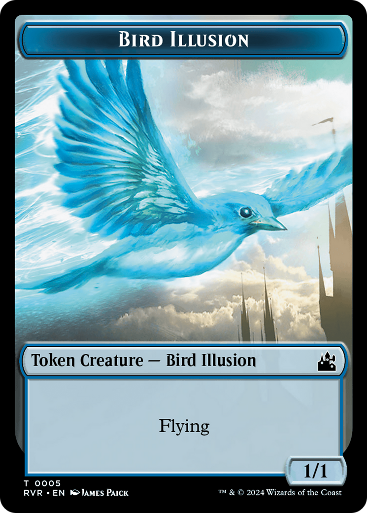 Elf Knight // Bird Illusion Double-Sided Token [Ravnica Remastered Tokens] | Jack's On Queen