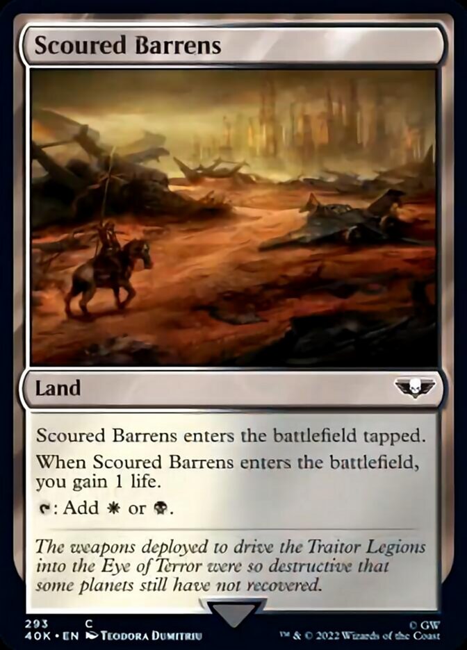 Scoured Barrens (Surge Foil) [Universes Beyond: Warhammer 40,000] | Jack's On Queen