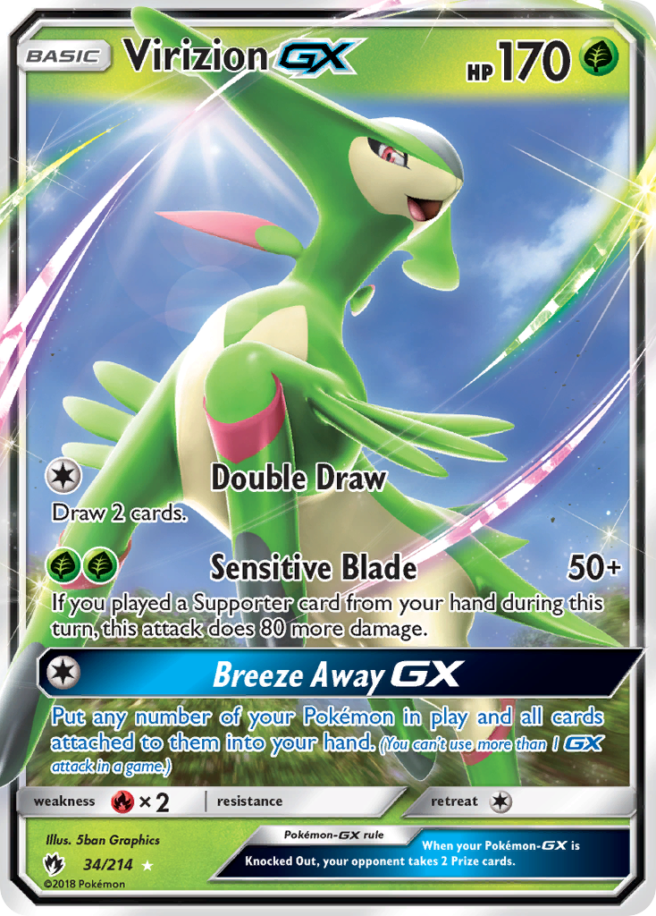 Virizion GX (34/214) [Sun & Moon: Lost Thunder] | Jack's On Queen