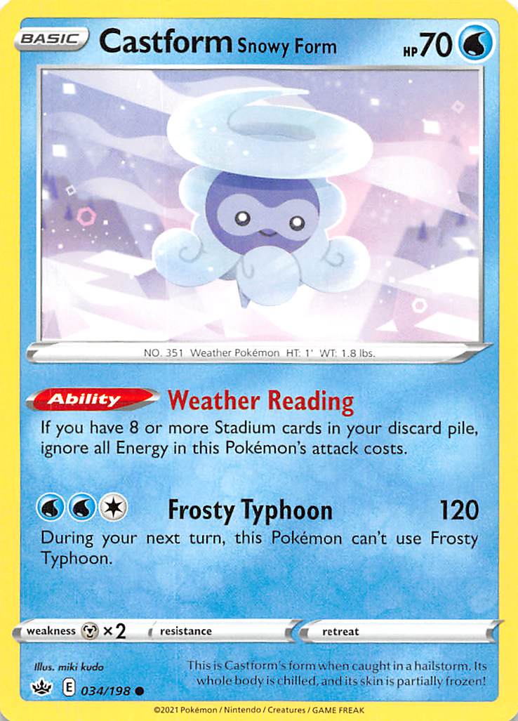 Castform Snowy Form (034/198) [Sword & Shield: Chilling Reign] | Jack's On Queen