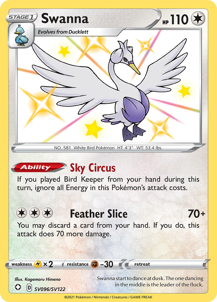 Swanna (SV096/SV122) [Sword & Shield: Shining Fates] | Jack's On Queen