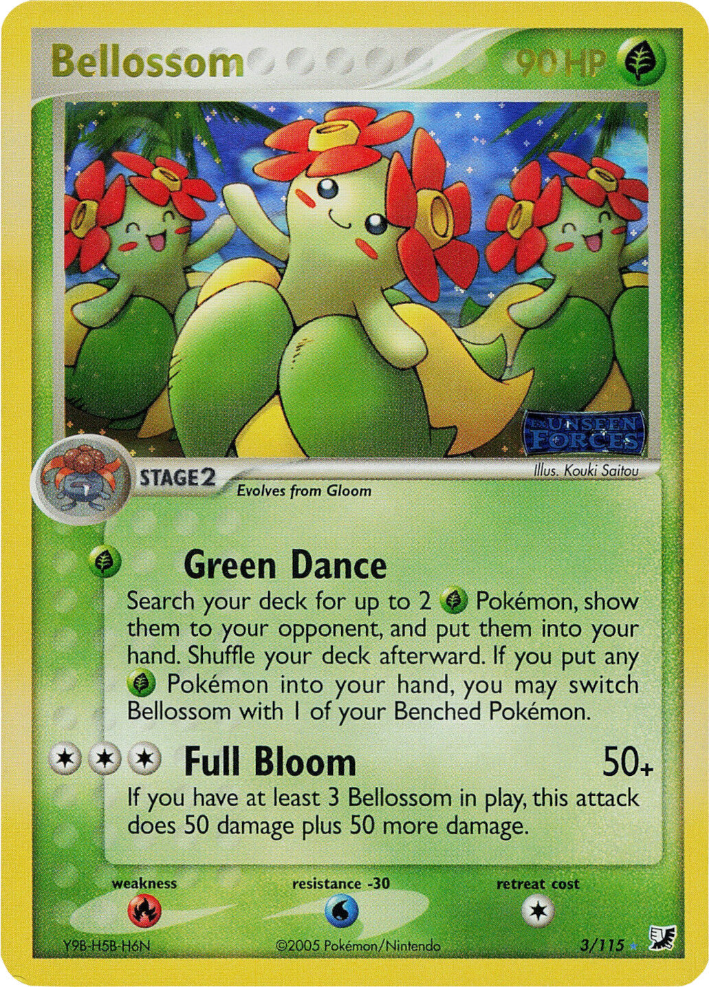 Bellossom (3/115) (Stamped) [EX: Unseen Forces] | Jack's On Queen