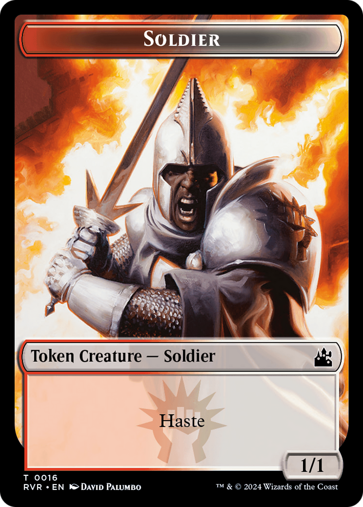 Elf Knight // Soldier Double-Sided Token [Ravnica Remastered Tokens] | Jack's On Queen