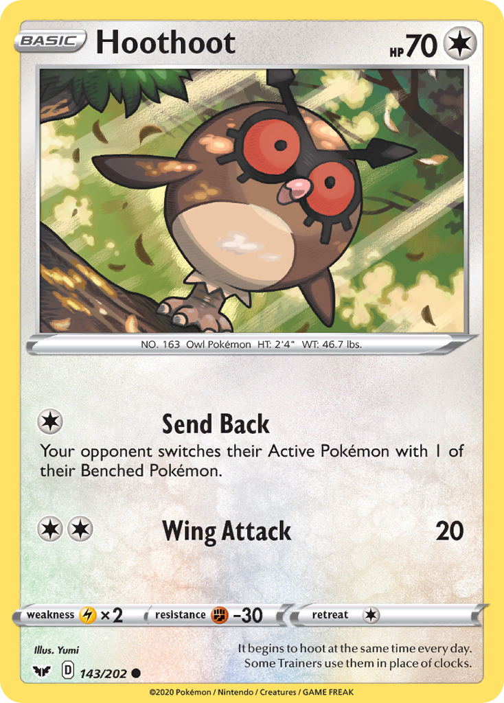 Hoothoot (143/202) [Sword & Shield: Base Set] | Jack's On Queen