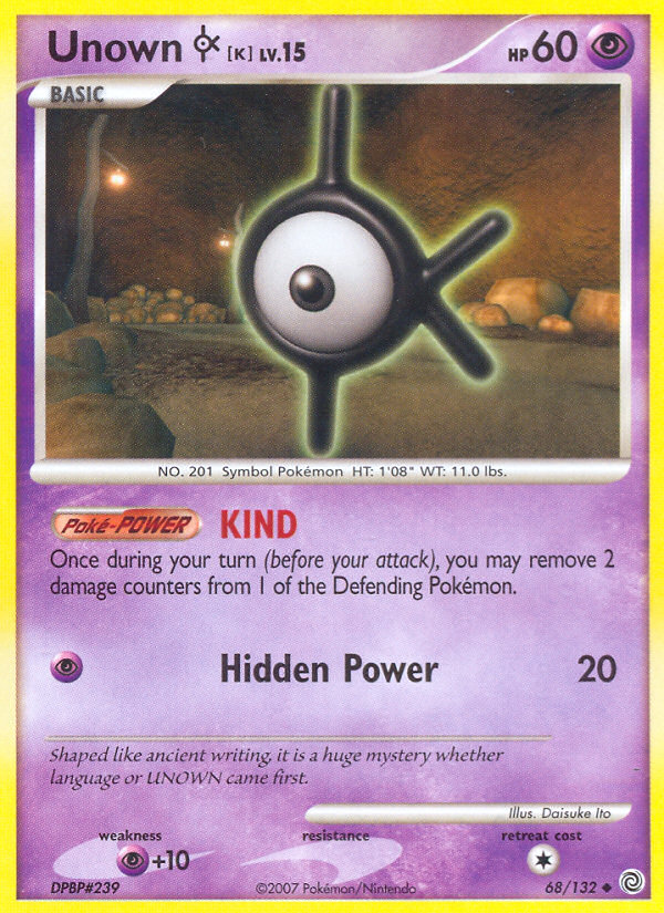 Unown K (68/132) [Diamond & Pearl: Secret Wonders] | Jack's On Queen