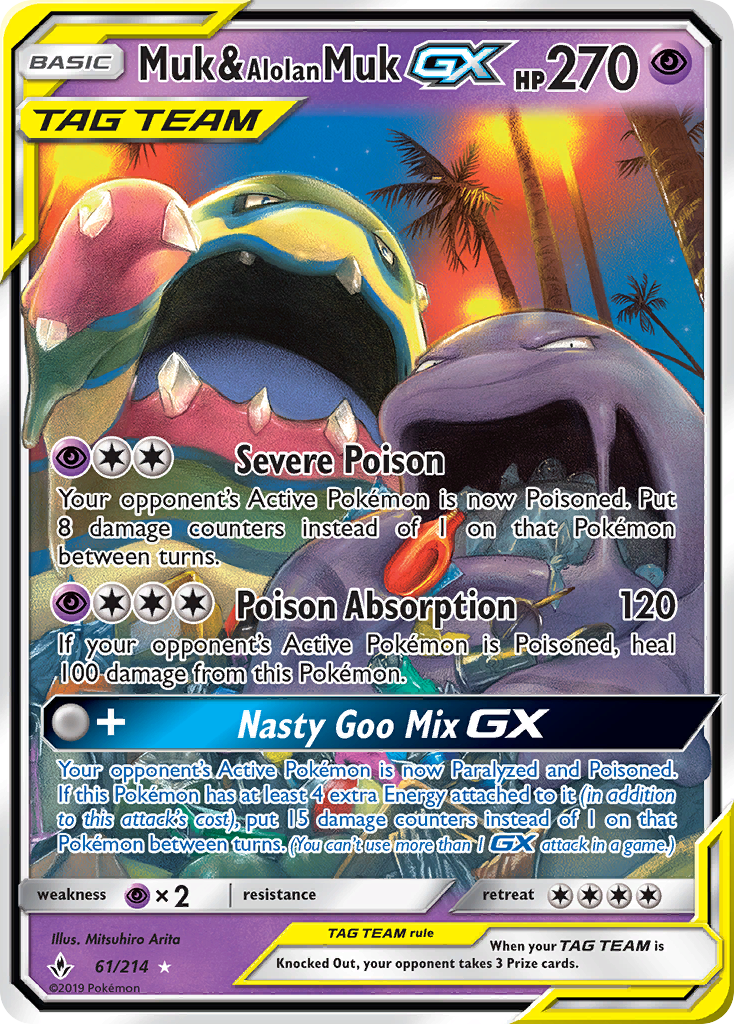 Muk & Alolan Muk GX (61/214) [Sun & Moon: Unbroken Bonds] | Jack's On Queen