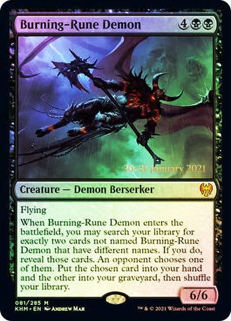 Burning-Rune Demon  [Kaldheim Prerelease Promos] | Jack's On Queen