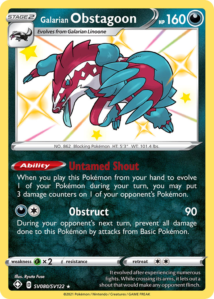 Galarian Obstagoon (SV080/SV122) [Sword & Shield: Shining Fates] | Jack's On Queen
