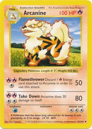 Arcanine (23/102) [Base Set Shadowless Unlimited] | Jack's On Queen