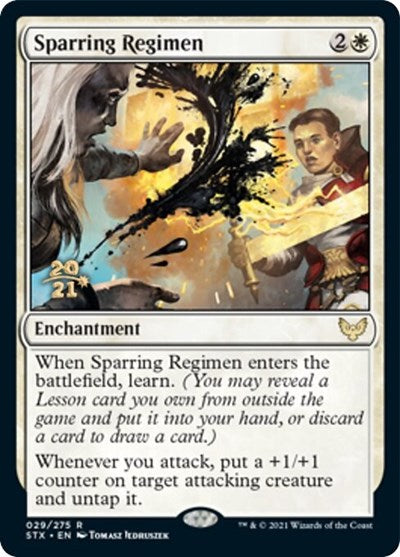 Sparring Regimen [Strixhaven: School of Mages Prerelease Promos] | Jack's On Queen