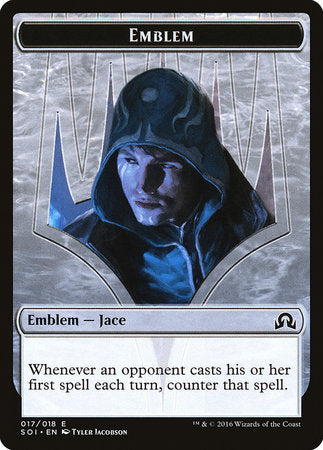 Emblem - Jace, Unraveler of Secrets [Shadows over Innistrad Tokens] | Jack's On Queen