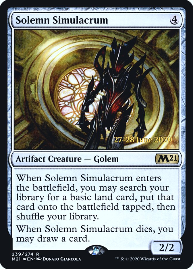 Solemn Simulacrum  [Core Set 2021 Prerelease Promos] | Jack's On Queen