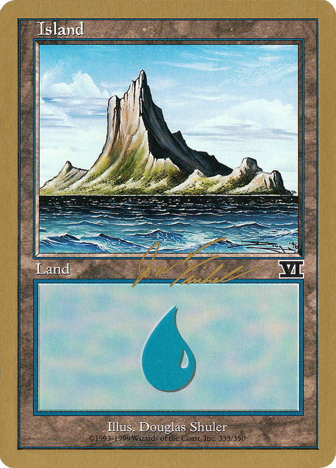 Island (jf335) (Jon Finkel) [World Championship Decks 2000] | Jack's On Queen