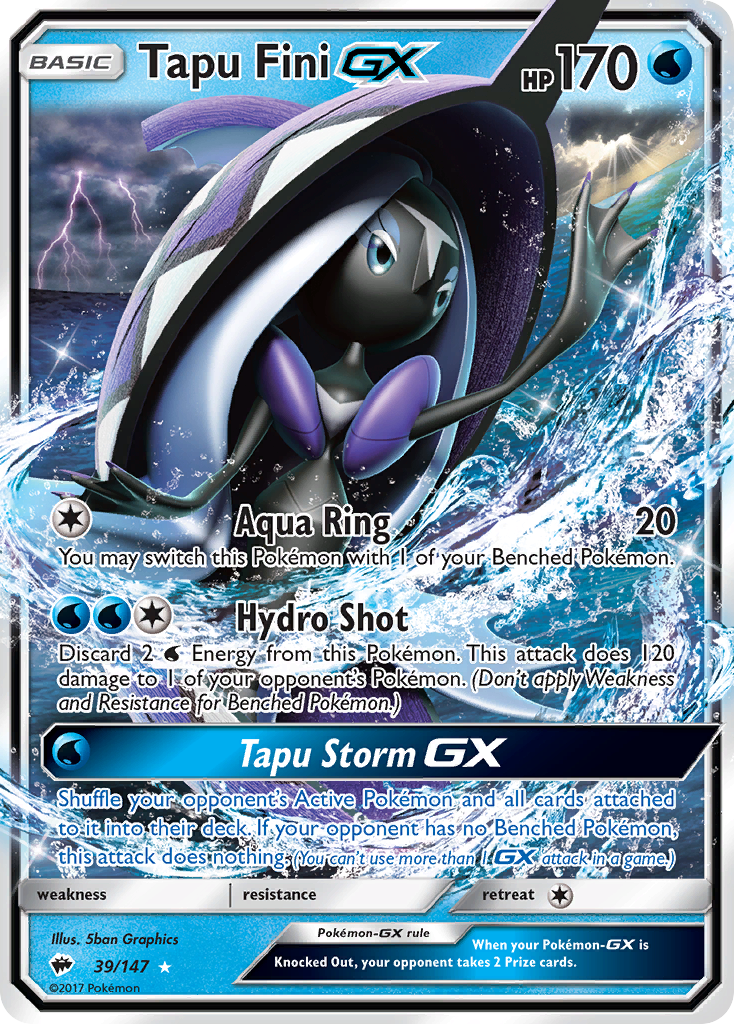 Tapu Fini GX (39/147) [Sun & Moon: Burning Shadows] | Jack's On Queen