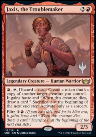 Jaxis, the Troublemaker (Promo Pack) [Streets of New Capenna Promos] | Jack's On Queen