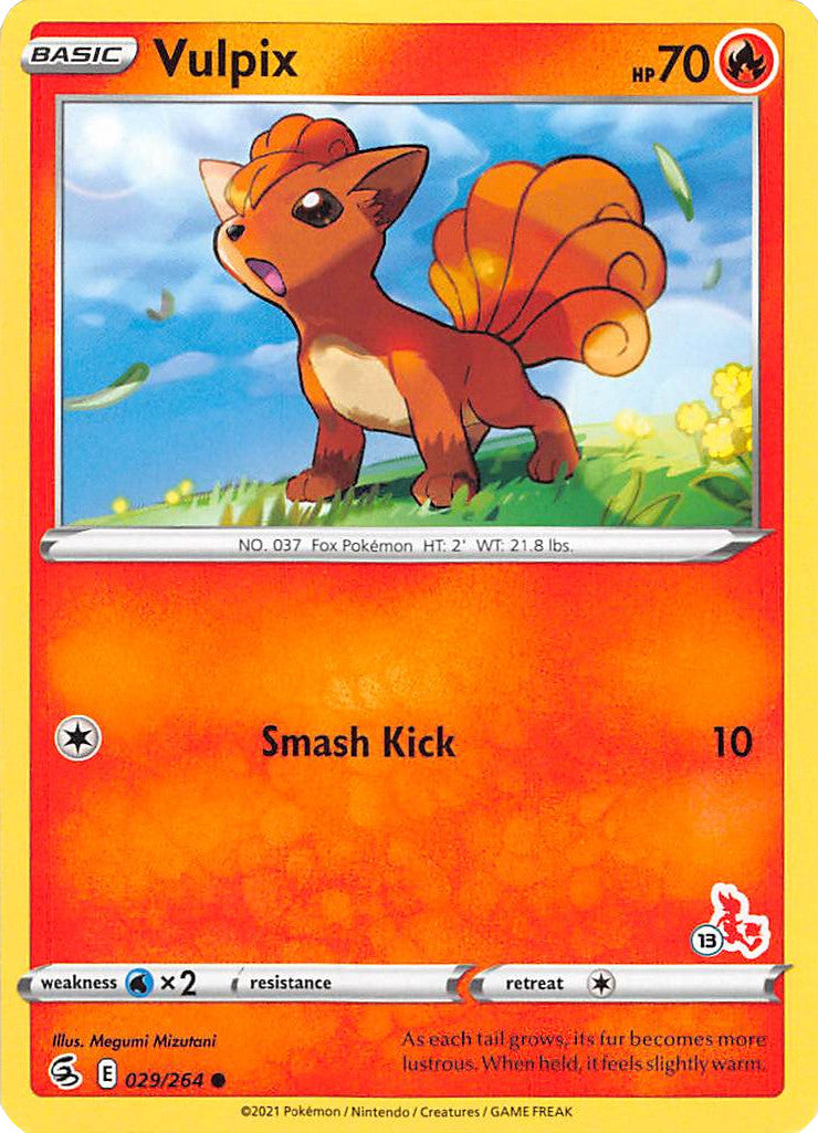 Vulpix (029/264) (Cinderace Stamp #13) [Battle Academy 2022] | Jack's On Queen