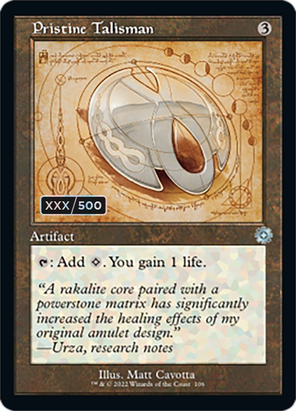Pristine Talisman (Retro Schematic) (Serial Numbered) [The Brothers' War Retro Artifacts] | Jack's On Queen