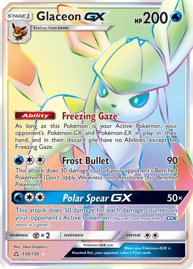 Glaceon GX (159/156) [Sun & Moon: Ultra Prism] | Jack's On Queen