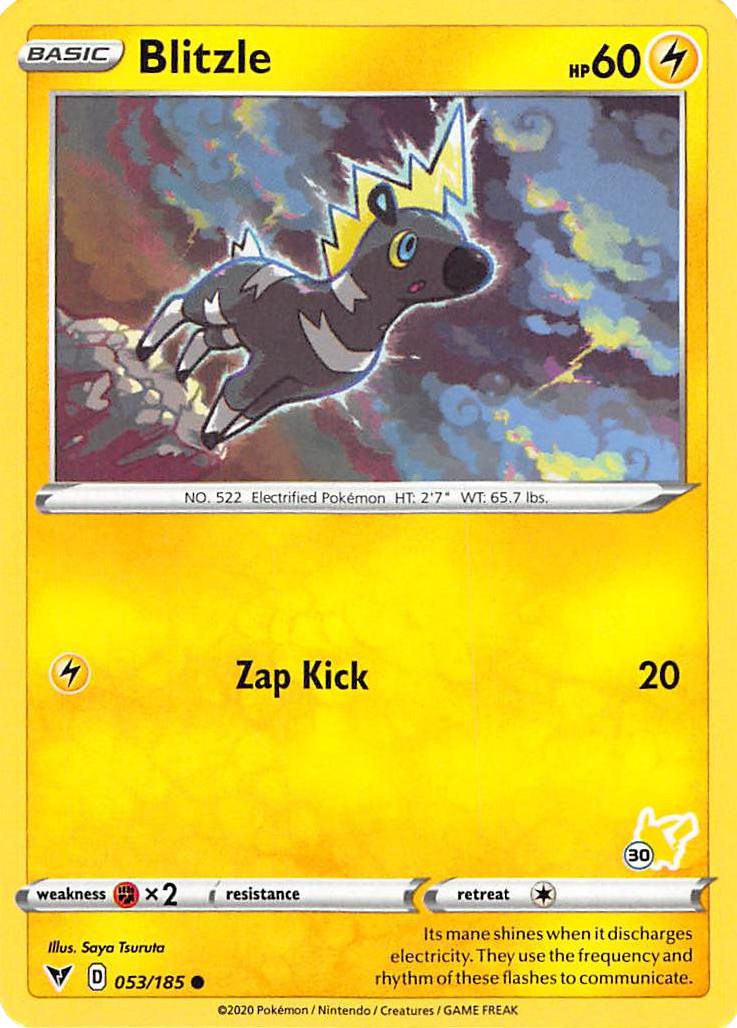 Blitzle (053/185) (Pikachu Stamp #30) [Battle Academy 2022] | Jack's On Queen