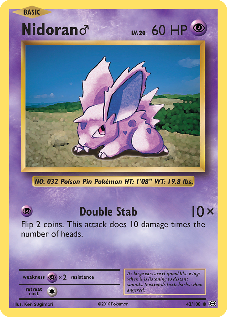 Nidoran (43/108) (Male) [XY: Evolutions] | Jack's On Queen