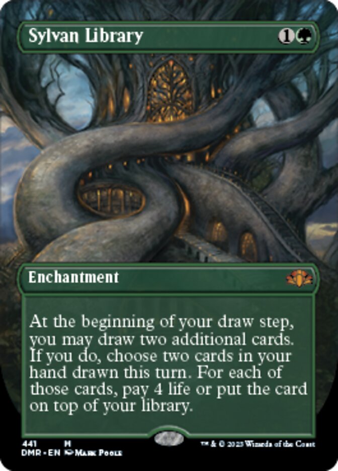 Sylvan Library (Borderless Alternate Art) [Dominaria Remastered] | Jack's On Queen