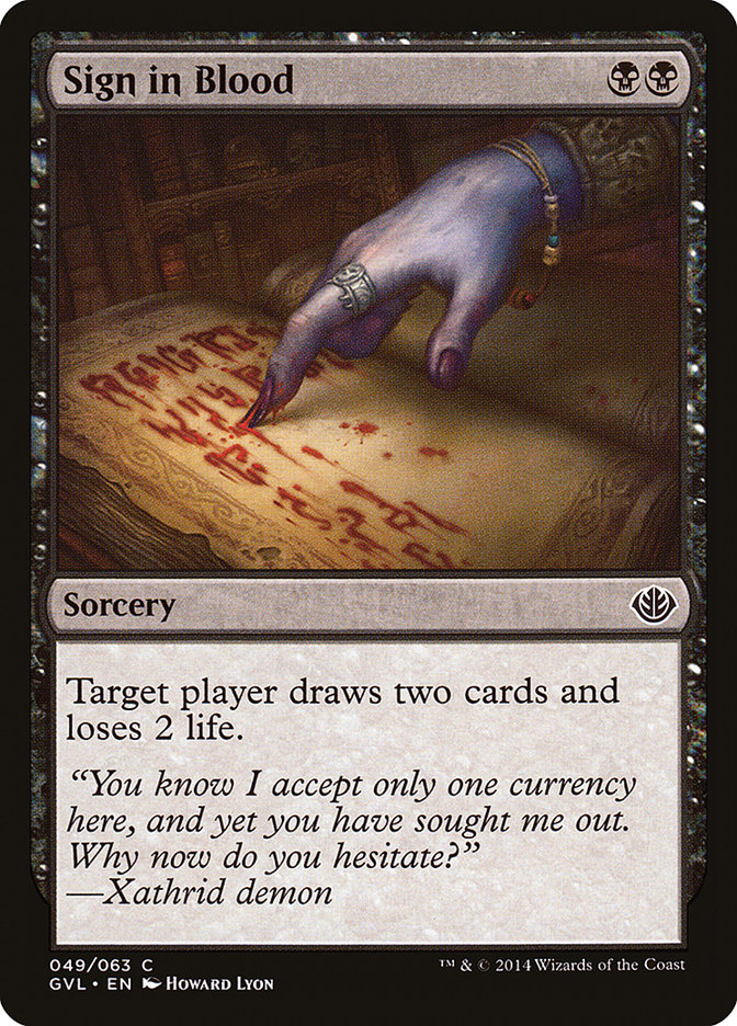 Sign in Blood (Garruk vs. Liliana) [Duel Decks Anthology] | Jack's On Queen