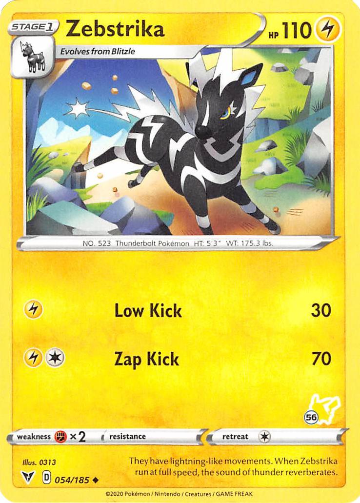 Zebstrika (054/185) (Pikachu Stamp #56) [Battle Academy 2022] | Jack's On Queen