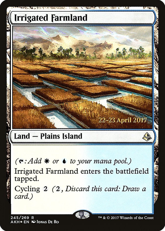 Irrigated Farmland  [Amonkhet Prerelease Promos] | Jack's On Queen