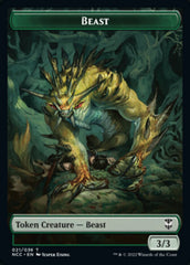 Beast // Saproling Double-sided Token [Streets of New Capenna Commander Tokens] | Jack's On Queen
