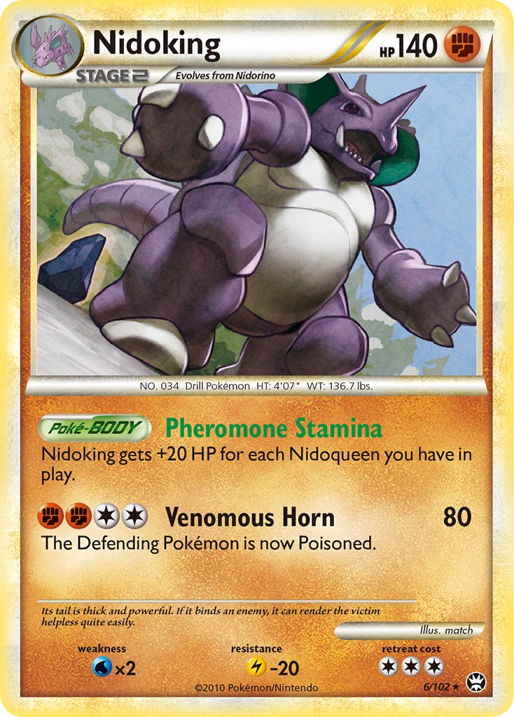 Nidoking (6/102) (Theme Deck Exclusive) [HeartGold & SoulSilver: Triumphant] | Jack's On Queen