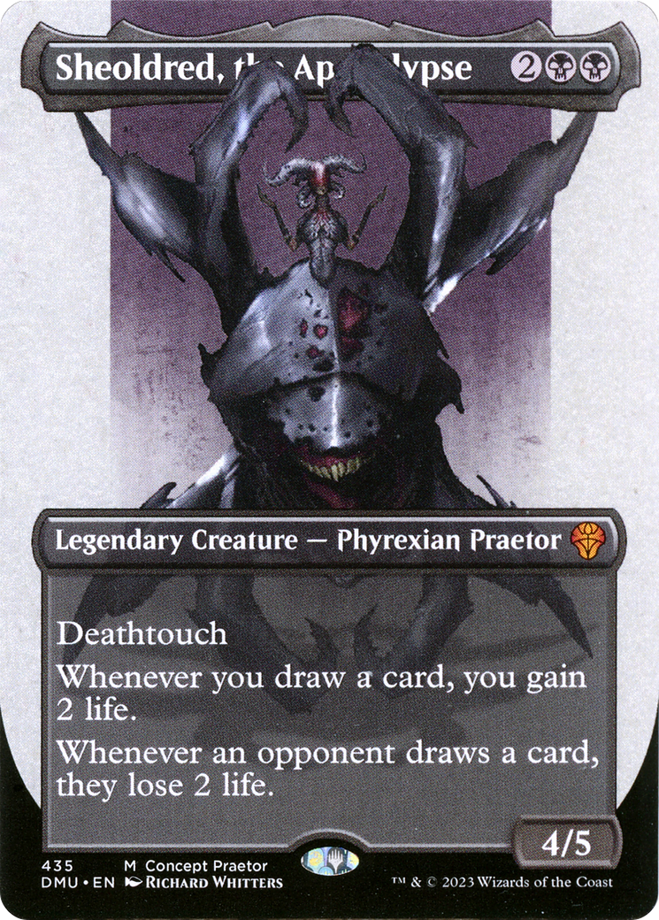 Sheoldred, the Apocalypse (Borderless Concept Praetors) [Phyrexia: All Will Be One] | Jack's On Queen