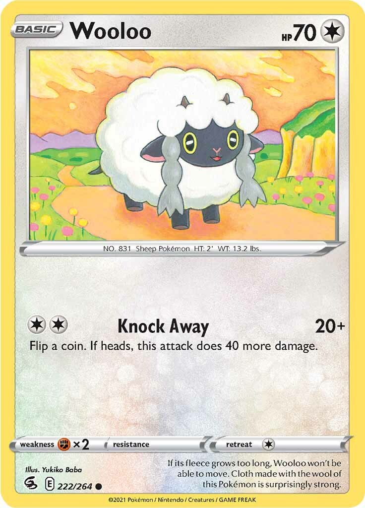 Wooloo (222/264) [Sword & Shield: Fusion Strike] | Jack's On Queen