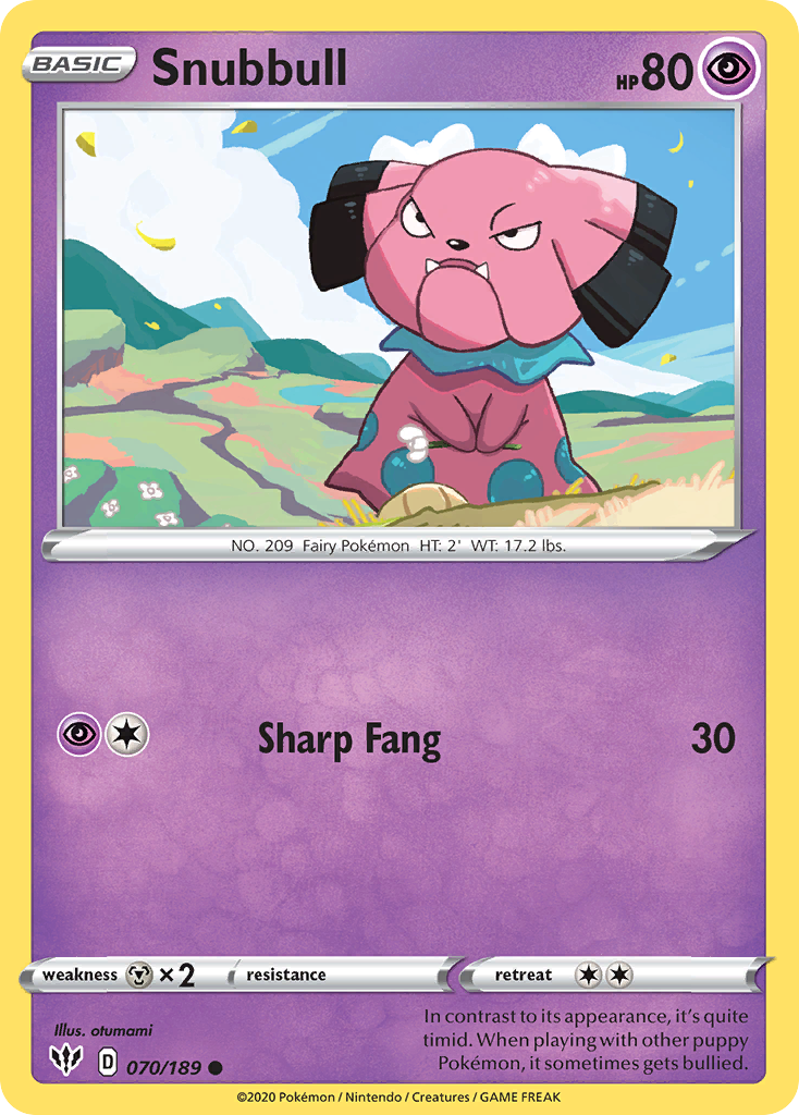 Snubbull (070/189) [Sword & Shield: Darkness Ablaze] | Jack's On Queen