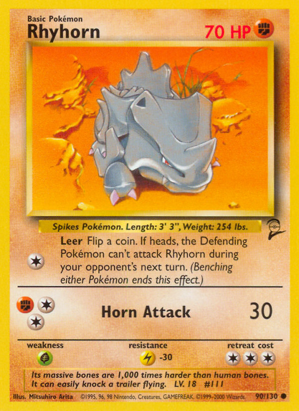 Rhyhorn (90/130) [Base Set 2] | Jack's On Queen