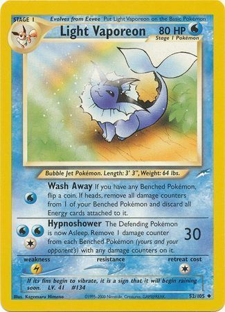 Light Vaporeon (52/105) [Neo Destiny Unlimited] | Jack's On Queen