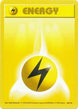 Lightning Energy (100/102) [Base Set Shadowless Unlimited] | Jack's On Queen