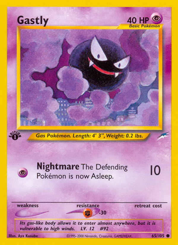 Gastly (65/105) [Neo Destiny 1st Edition] | Jack's On Queen
