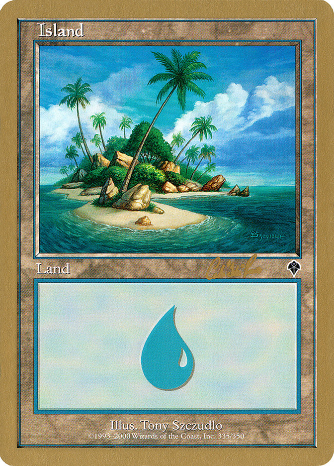 Island (cr335a) (Carlos Romao) [World Championship Decks 2002] | Jack's On Queen