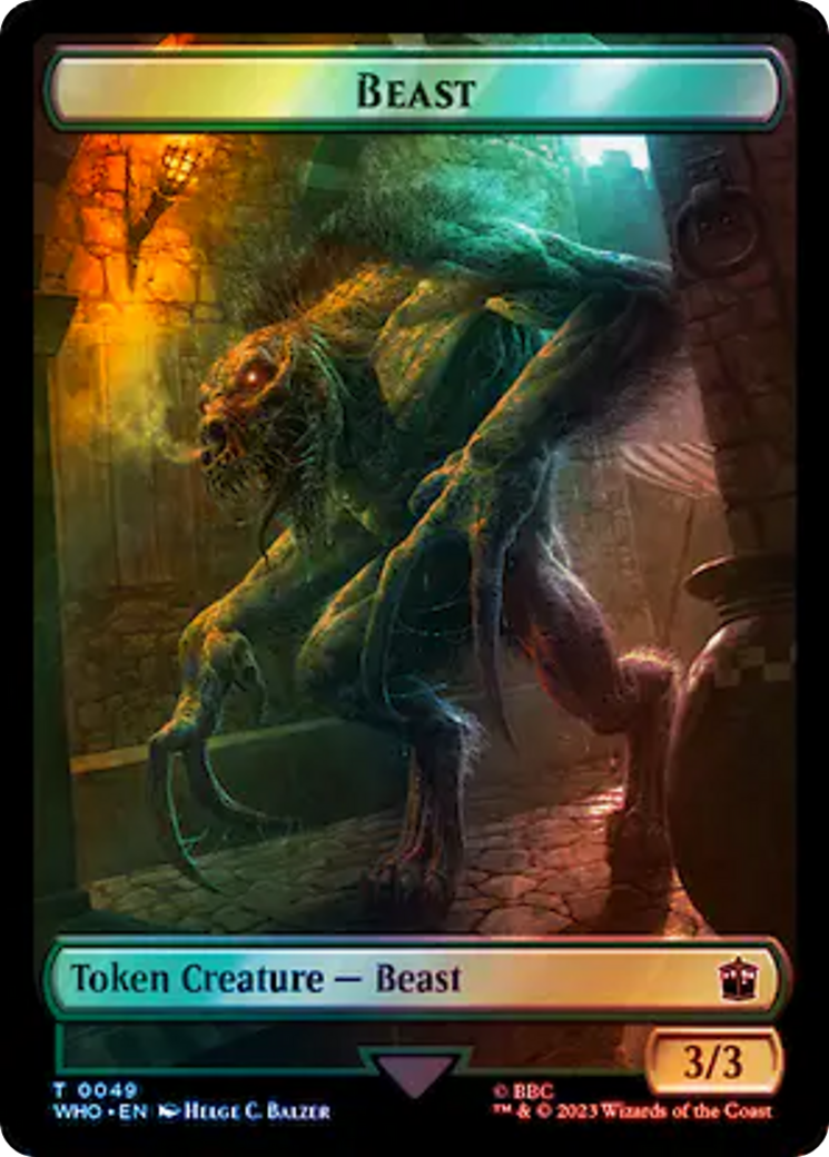 Alien Rhino // Beast Double-Sided Token (Surge Foil) [Doctor Who Tokens] | Jack's On Queen