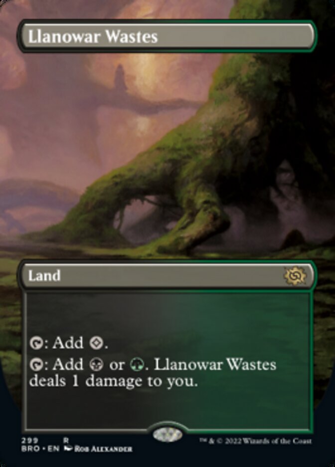 Llanowar Wastes (Borderless Alternate Art) [The Brothers' War] | Jack's On Queen