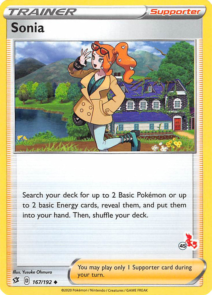 Sonia (167/192) (Cinderace Stamp #45) [Battle Academy 2022] | Jack's On Queen