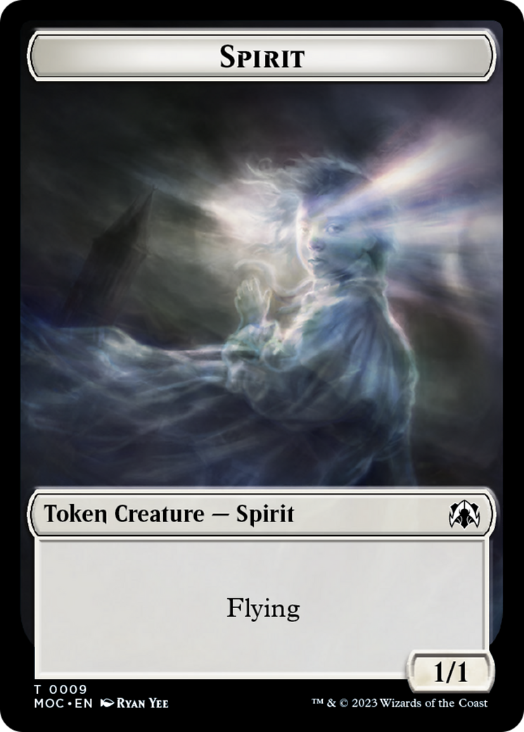 Spirit (9) // Treasure Double-Sided Token [March of the Machine Commander Tokens] | Jack's On Queen