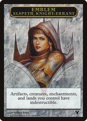 Emblem - Elspeth, Knight-Errant // Soldier Double-Sided Token [Modern Event Deck 2014 Tokens] | Jack's On Queen