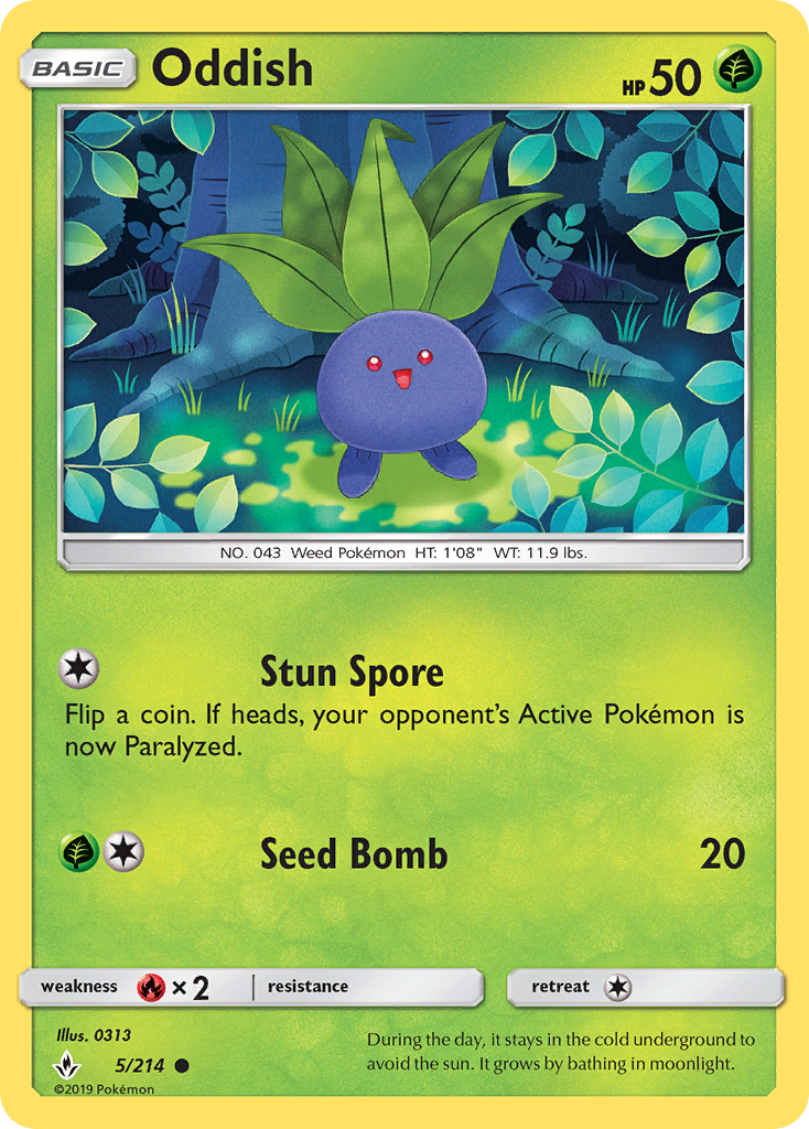 Oddish (5/214) [Sun & Moon: Unbroken Bonds] | Jack's On Queen