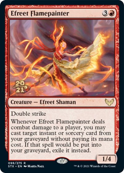 Efreet Flamepainter [Strixhaven: School of Mages Prerelease Promos] | Jack's On Queen