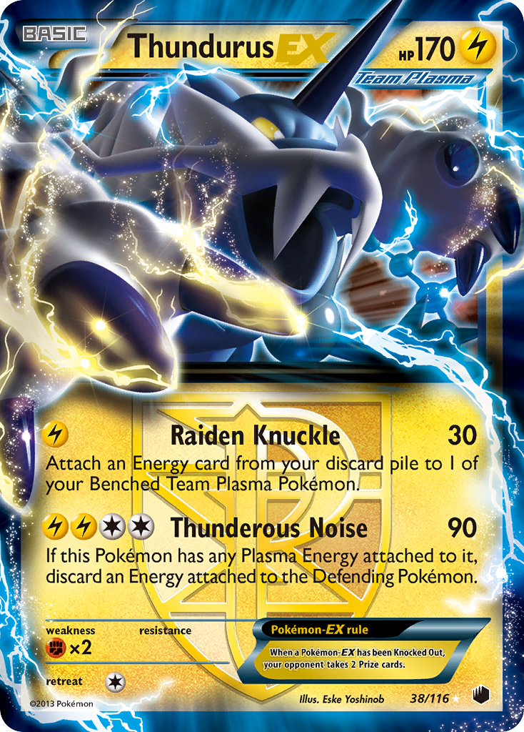 Thundurus EX (38/116) [Black & White: Plasma Freeze] | Jack's On Queen