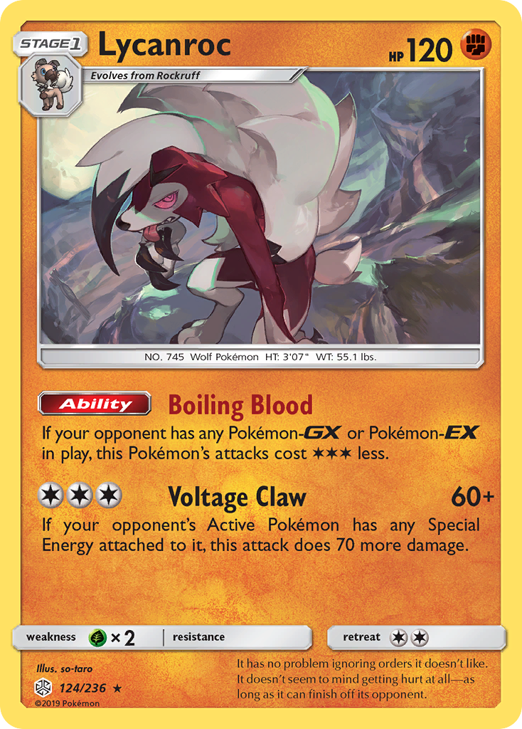 Lycanroc (124/236) [Sun & Moon: Cosmic Eclipse] | Jack's On Queen